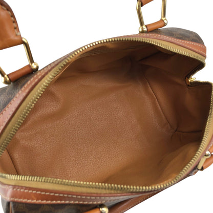 CELINE Macadam Blason Handbag Boston bag Brown Vintage ikwctp