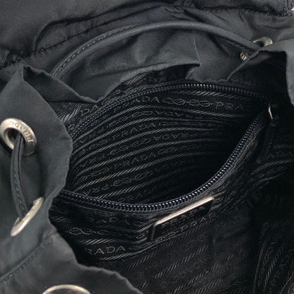 PRADA Tessuto Triangle Logo Double Pocket Backpack Black Vintage vjpnrf