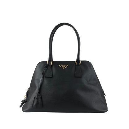PRADA Triangle Logo Handbag Black Vintage wxkttk