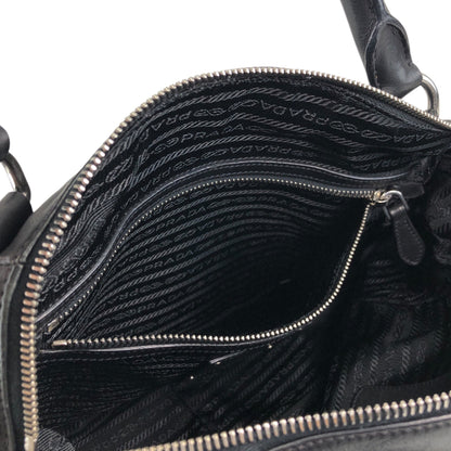 PRADA Logo Two-way Handbag Shoulder bag Black Vintage te623t
