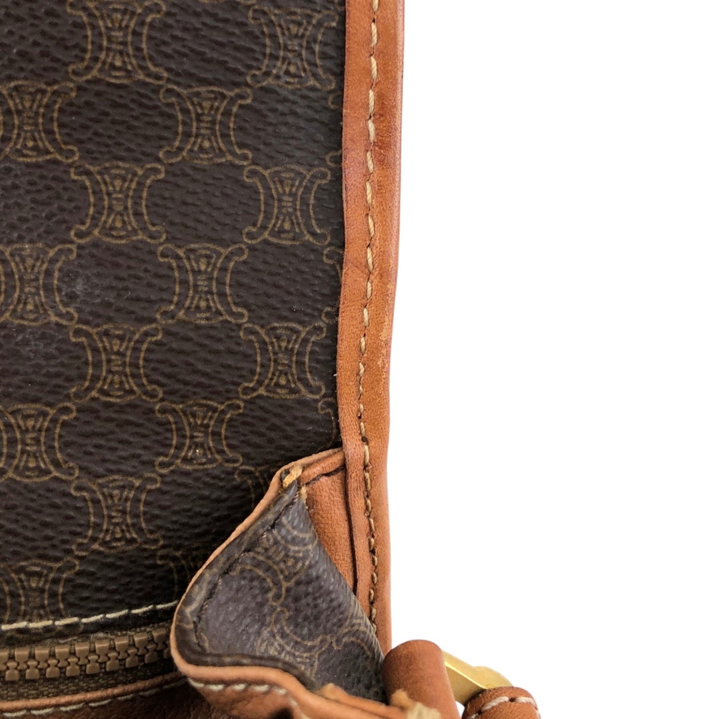 CELINE Macadam Blason Shoulder bag Brown Vintage ezwy2j