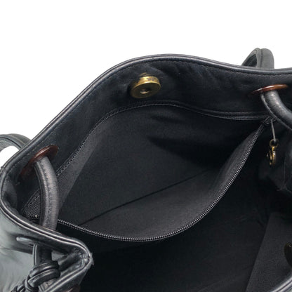CHANEL Coco Mark Tassel Shoulder bag Black Vintage 5swwjx