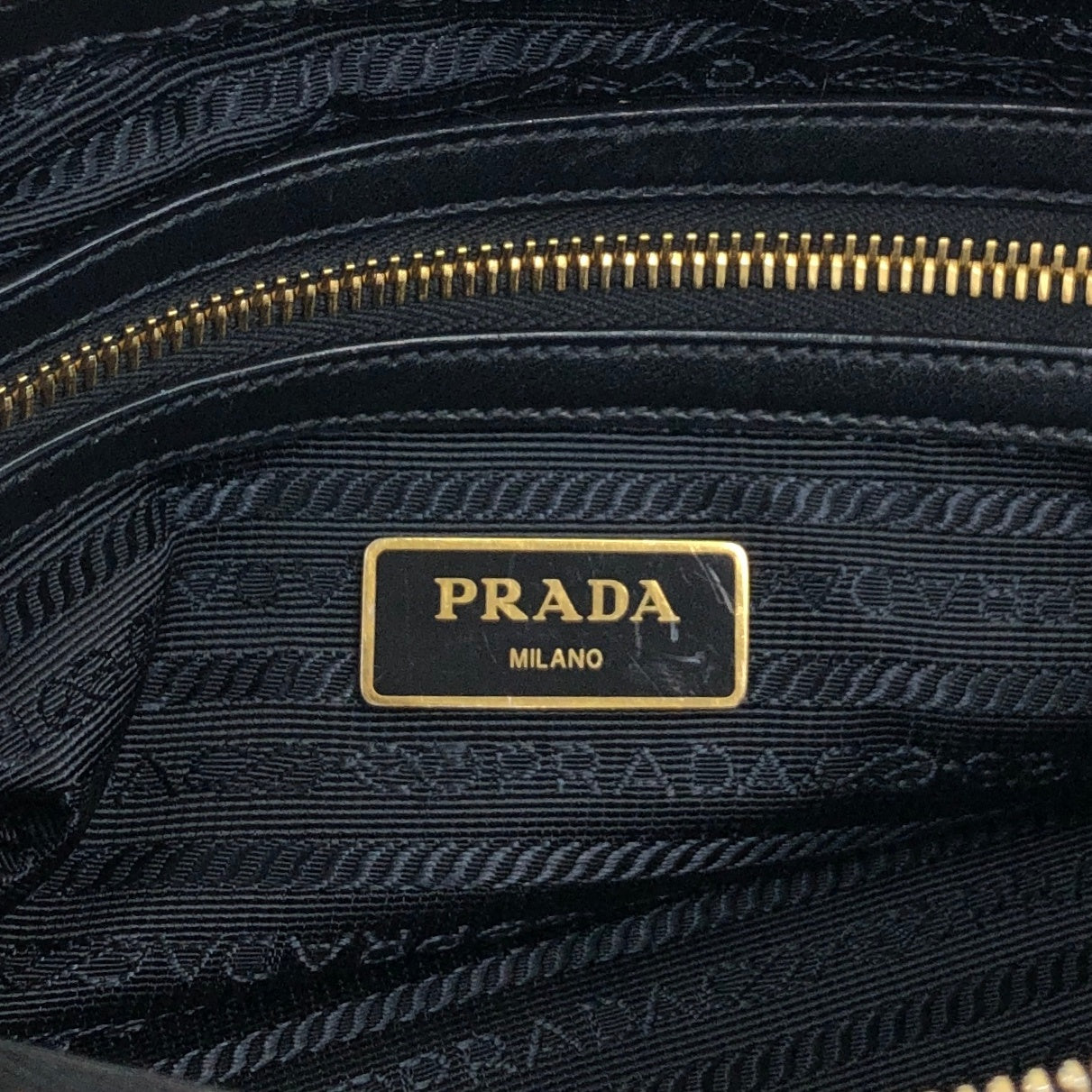 PRADA Logo Two-way Boston bag Shoulder bag Black Vintage 76zjdy