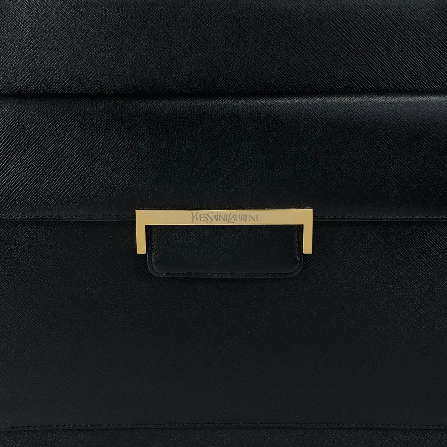 Yves Saint Laurent Logo Handbag Black Vintage fguw8w