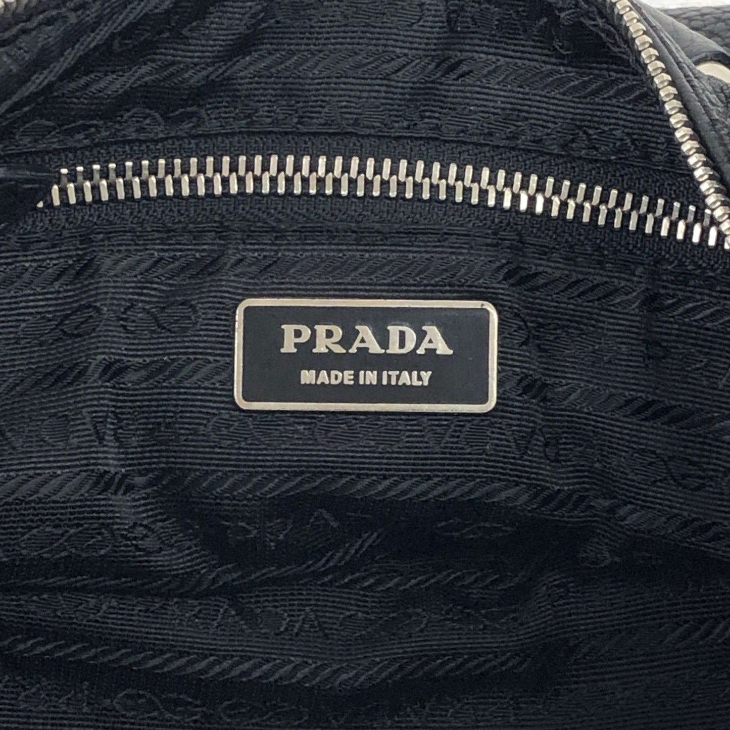 PRADA Triangle Logo Shoulder bag Hobobag Black Vintage 5at4nv