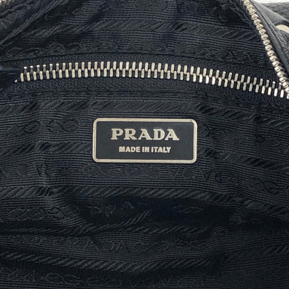 PRADA Triangle Logo Shoulder bag Hobobag Black Vintage 5at4nv