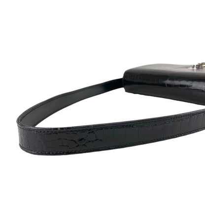 GUCCI Logo Shoulder bag Black Vintage is2idc