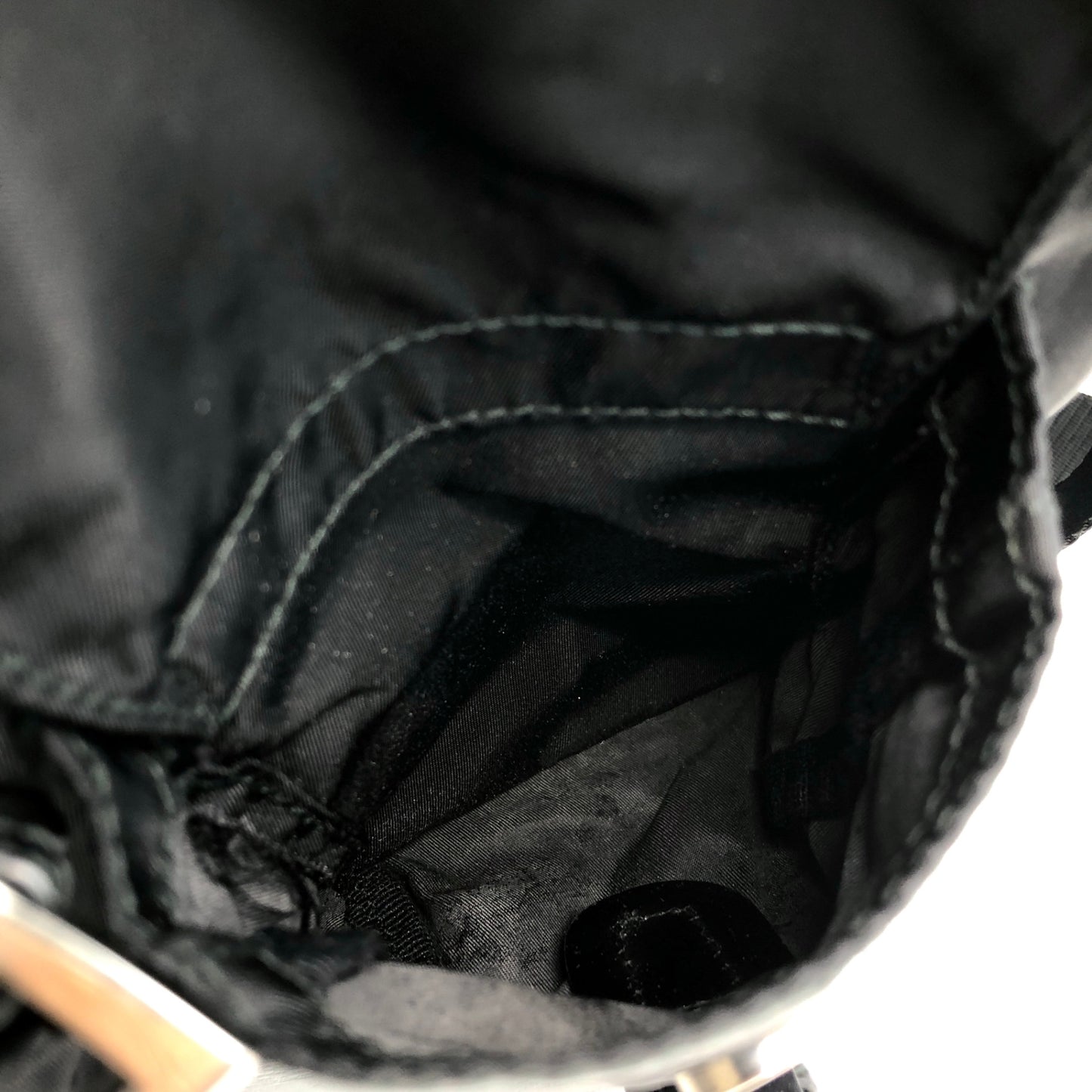 PRADA Triangle Logo Double Pocket Backpack Black Vintage ipfw4s