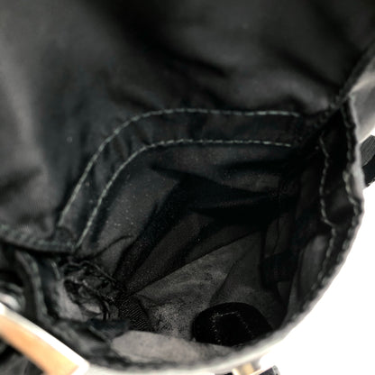 PRADA Triangle Logo Double Pocket Backpack Black Vintage ipfw4s