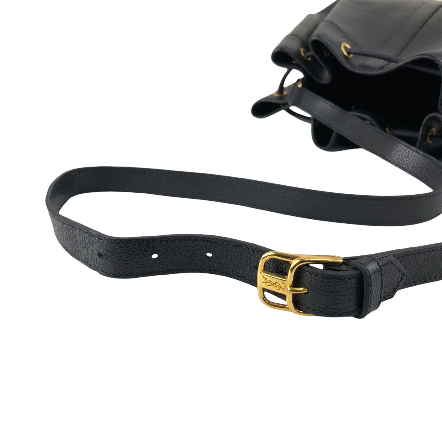 Yves Saint Laurent Drawstring Shoulder bag Black Vintage upwttg