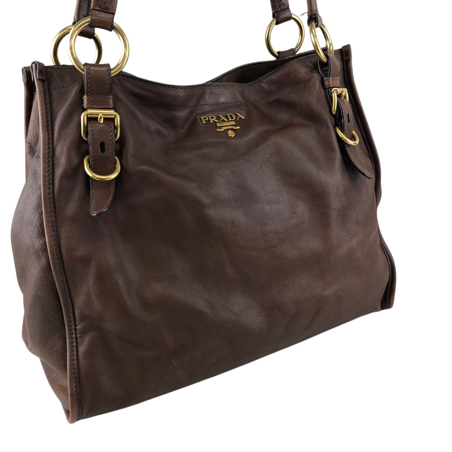 PRADA Logo Totebag Brown Vintage sznhvb