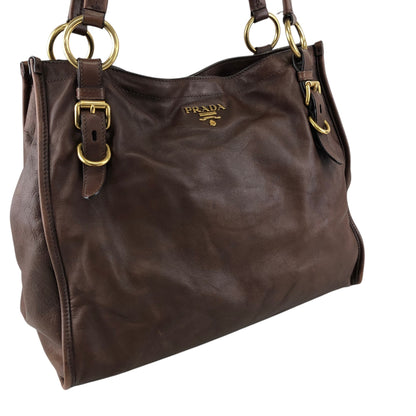 PRADA Logo Totebag Brown Vintage sznhvb