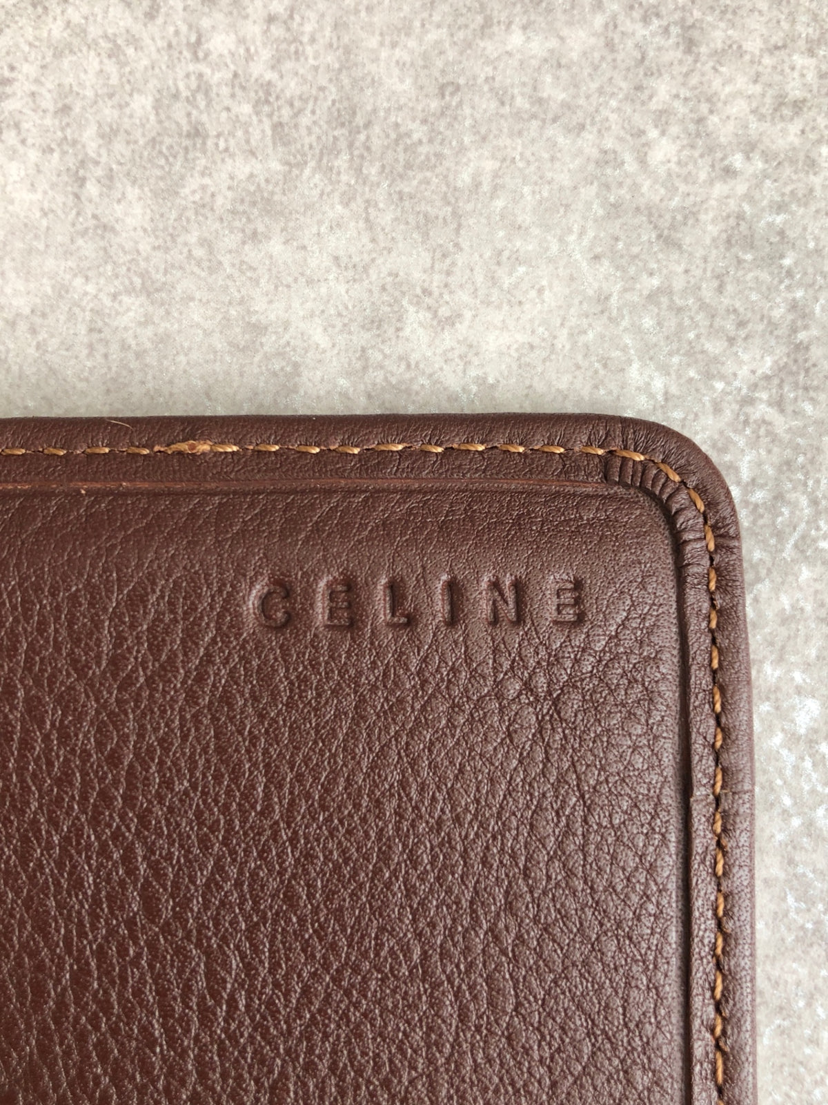 CELINE Blason Paris Macadam Long Wallet Indigo Vintage r2d33g