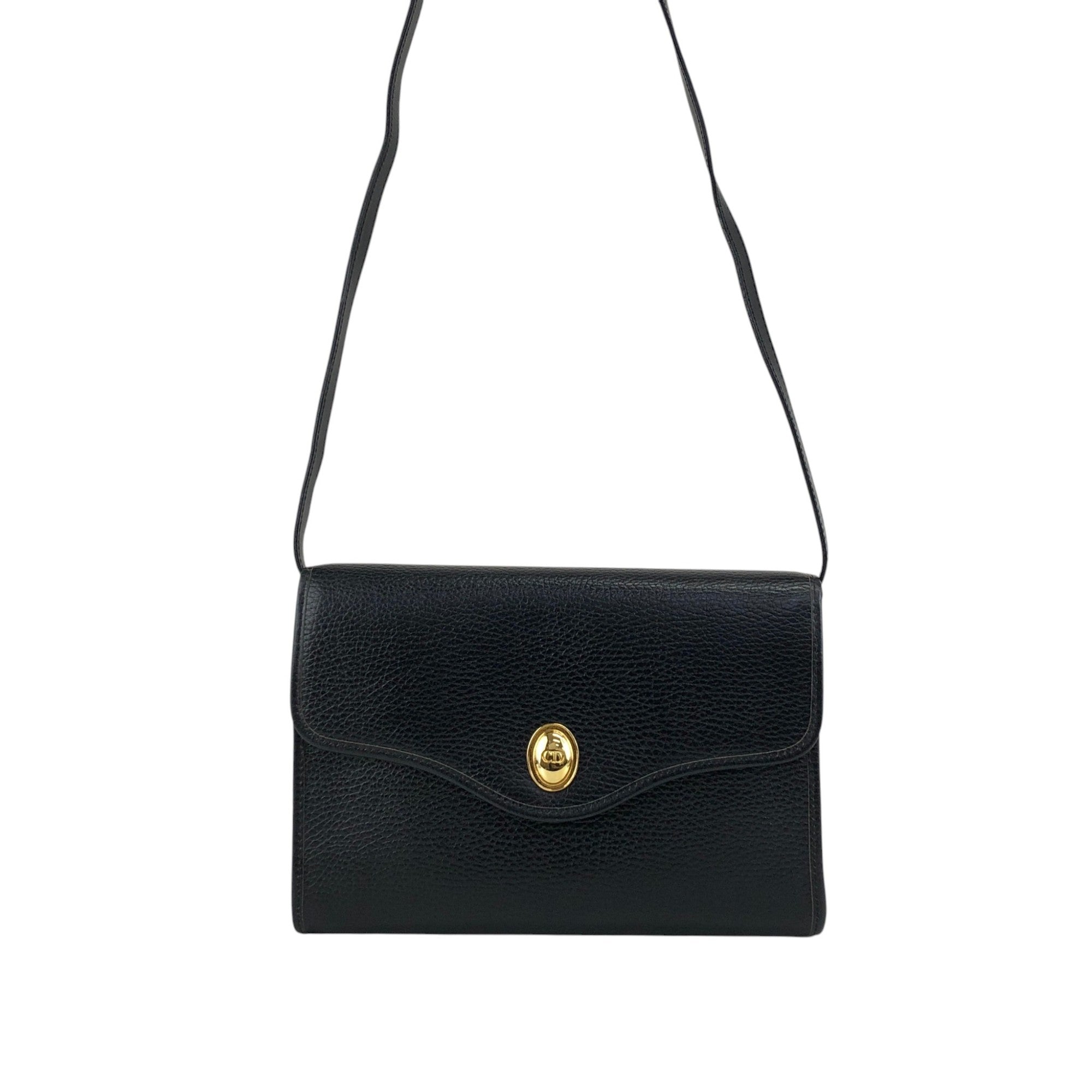 Christian Dior CD Logo Shoulder bag Black Vintage anzvgu