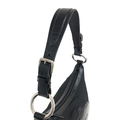 PRADA Logo Shoulder bag Hobobag Black Vintage wr3yar
