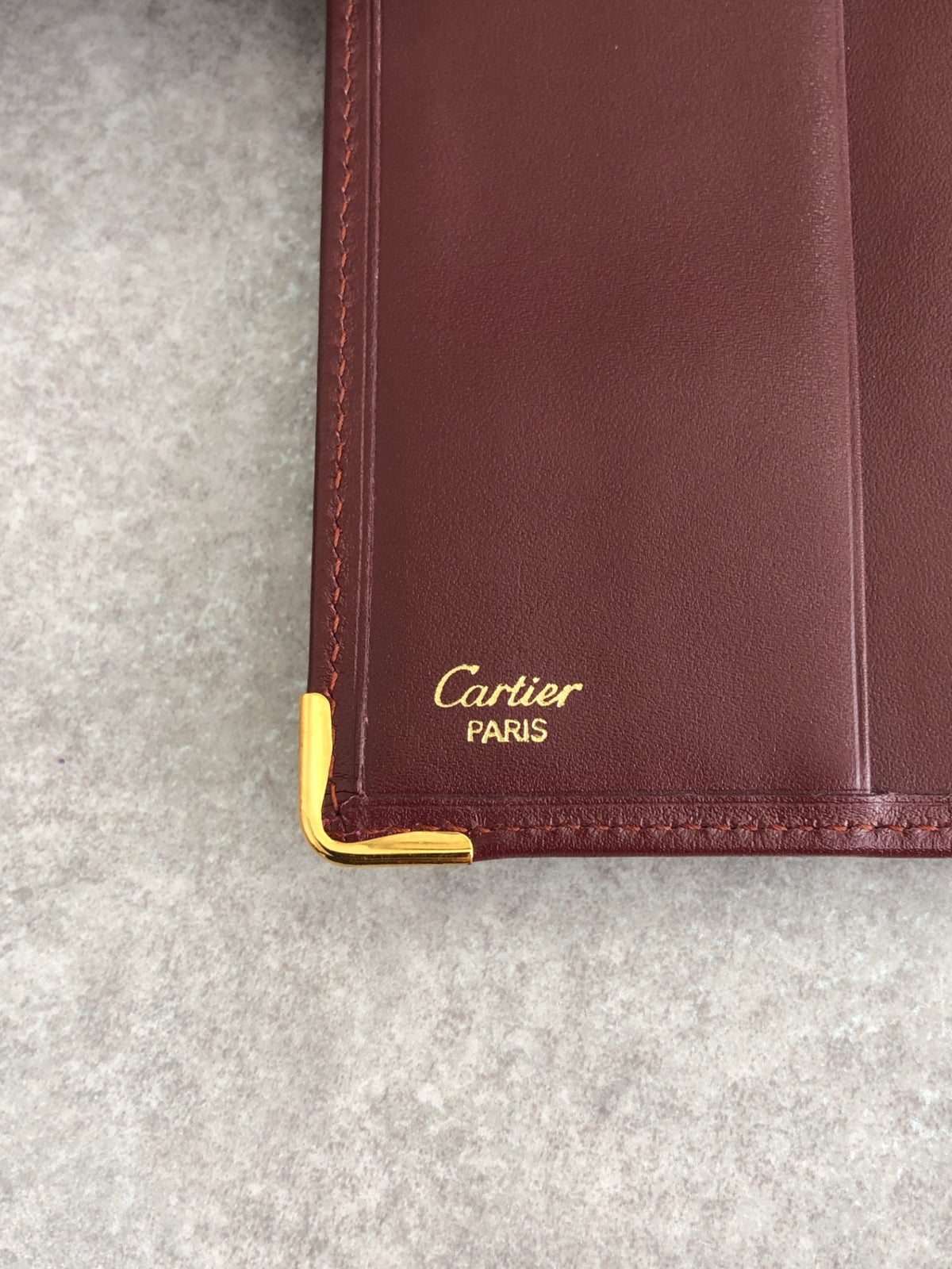 Cartier Logo Folded Wallet Bordeaux Vintage fs2inb