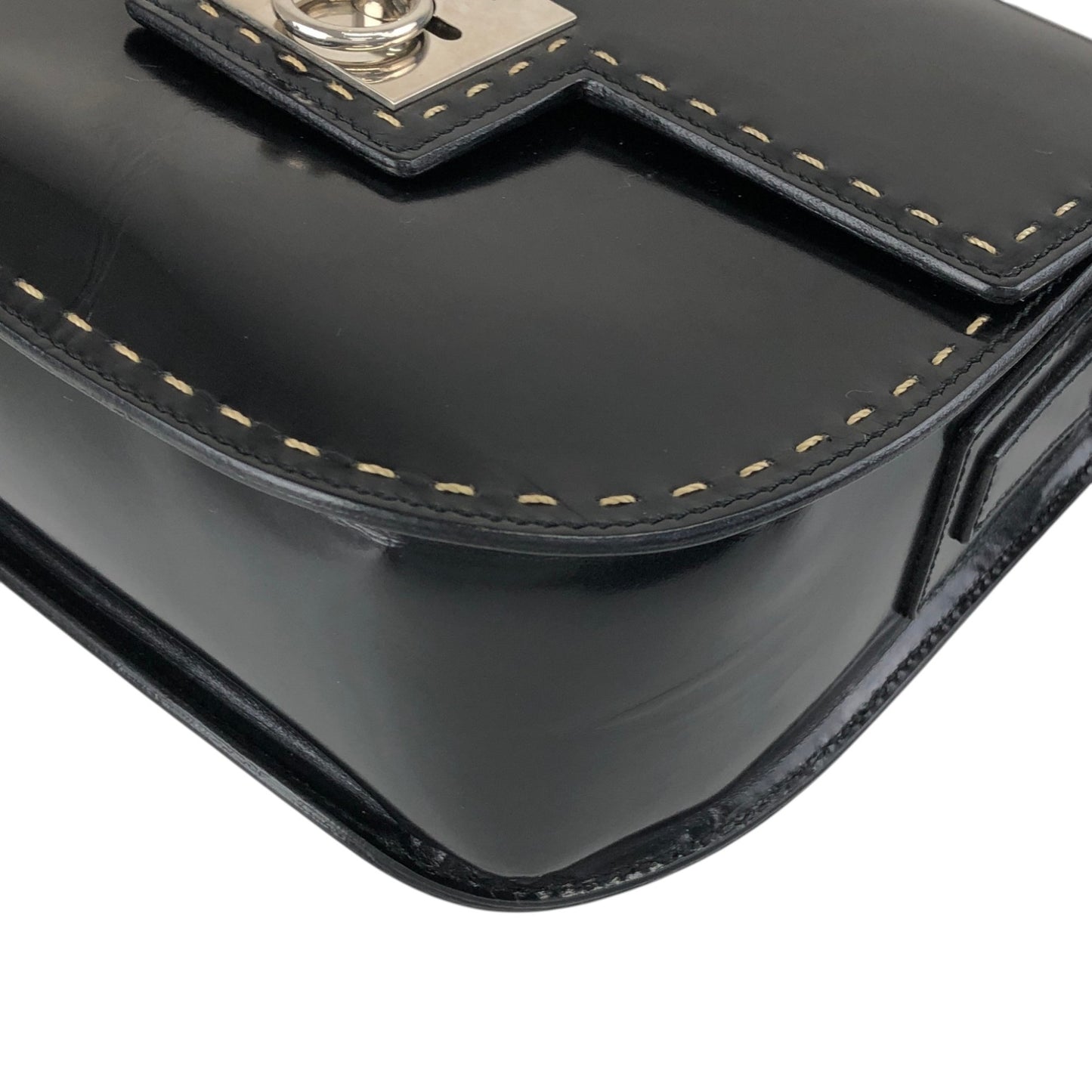 CELINE Gancini Shoulder bag Black Vintage ni2xww