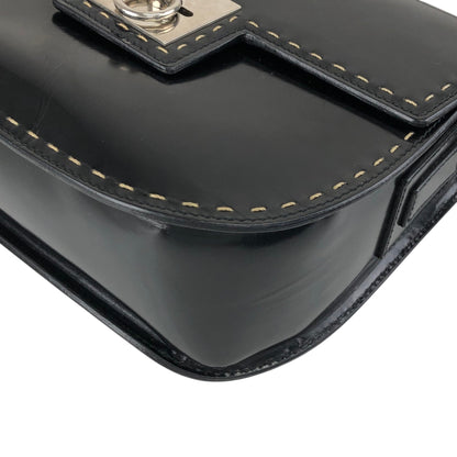 CELINE Gancini Shoulder bag Black Vintage ni2xww