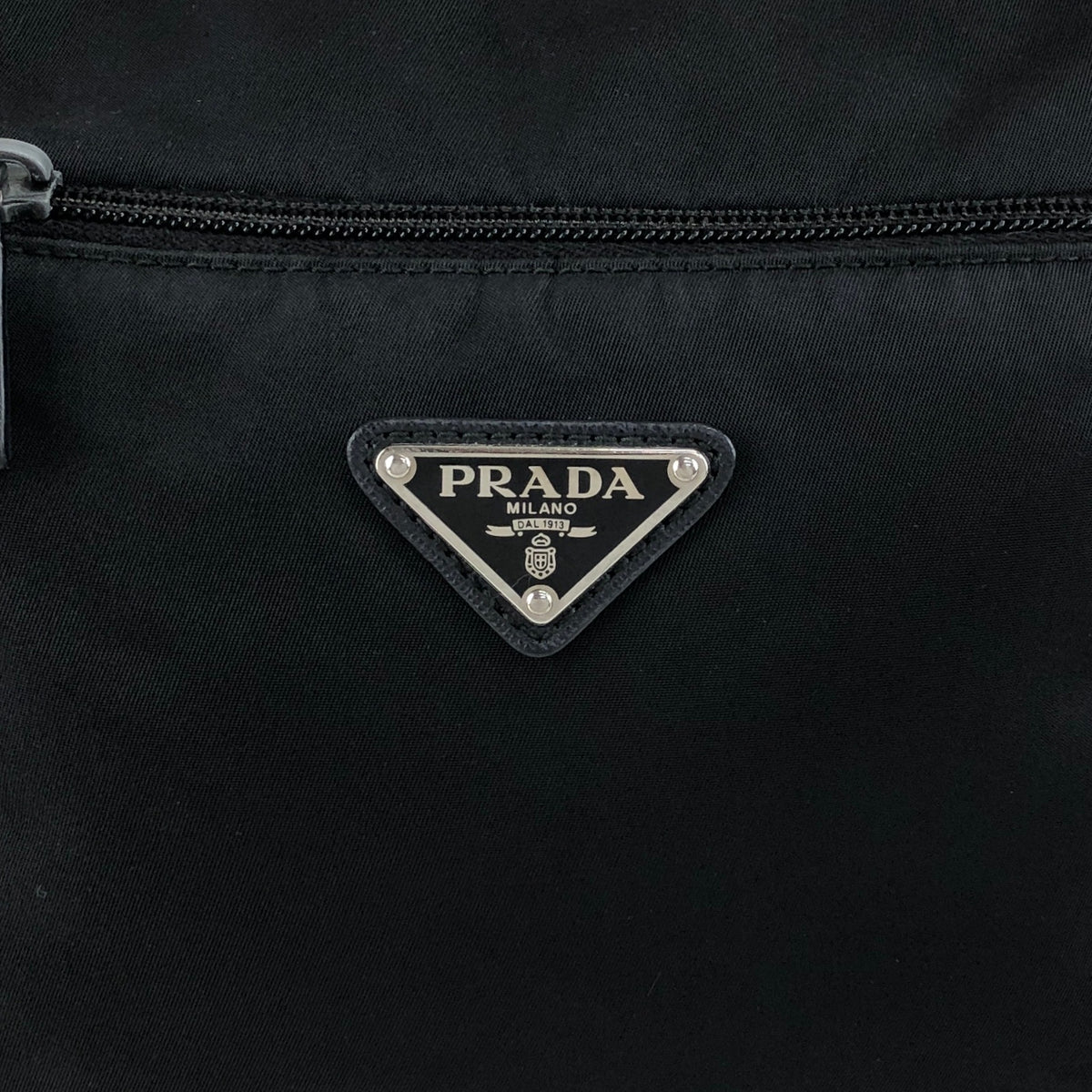 PRADA Tessuto Triangle Logo Shoulder bag Black Vintage 2efb6d