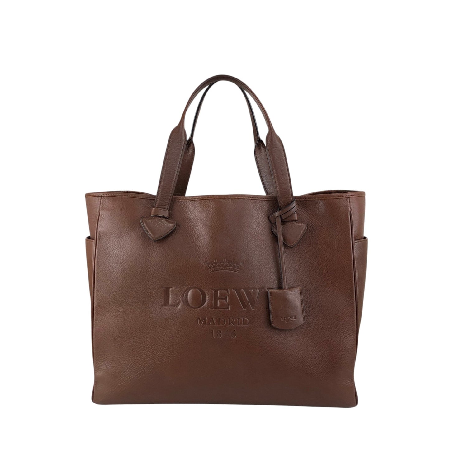 LOEWE Logo Embossed Totebag Brown Vintage 6rmryp