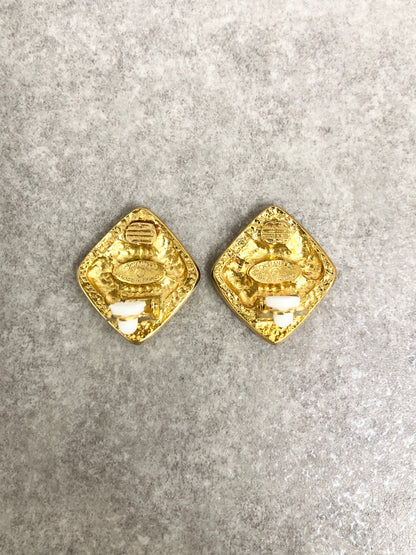 CHANEL Coco Mark Earrings Gold Vintage vc6mkw