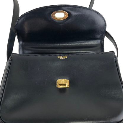 CELINE Blason Turn LocK Shoulder bag Navy Vintage uaxp5e