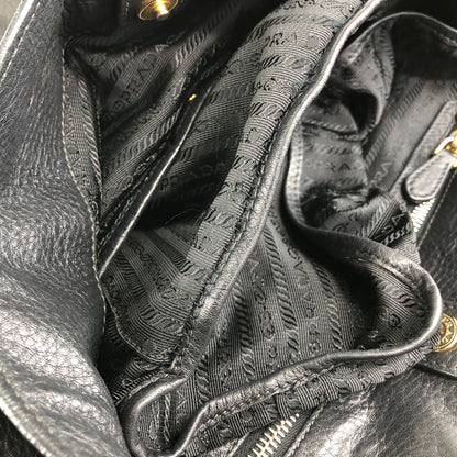 PRADA 標誌兩用手提包單肩包黑色復古 vbght3