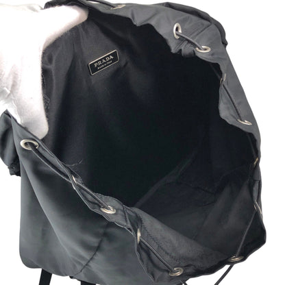 PRADA Tessuto Triangle Logo Backpack Black Vintage wji8cz