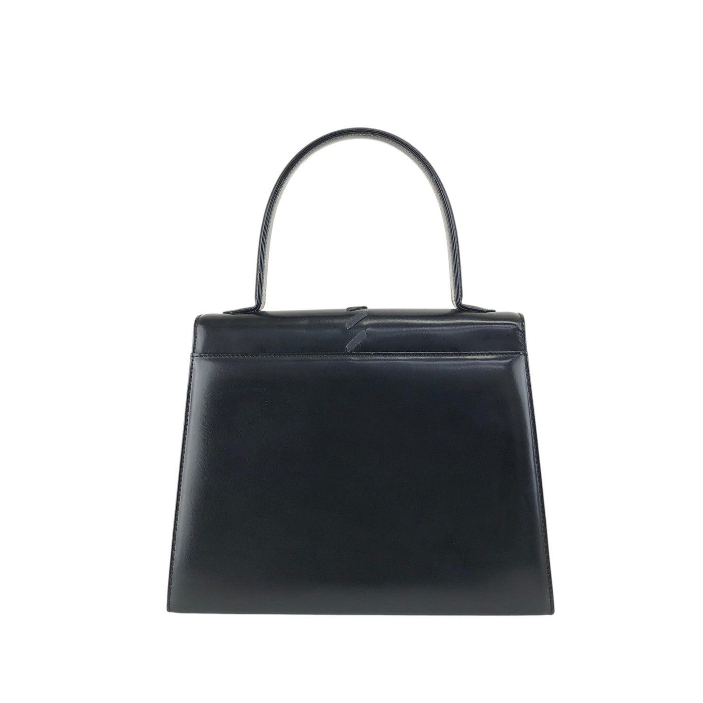 Yves Saint Laurent Logo Embossed Stitch Top Handle Handbag Black Vintage 5rym7i