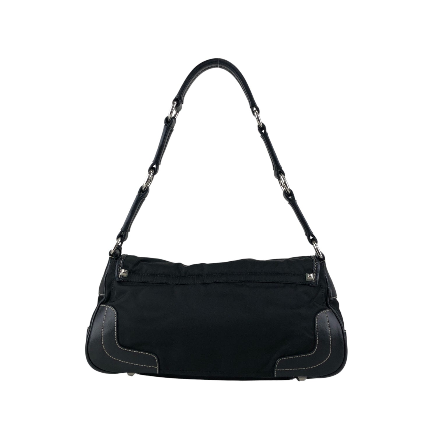 PRADA Triangle Logo Shoulder bag Black Vintage ttefme