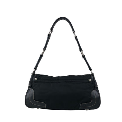 PRADA Triangle Logo Shoulder bag Black Vintage ttefme