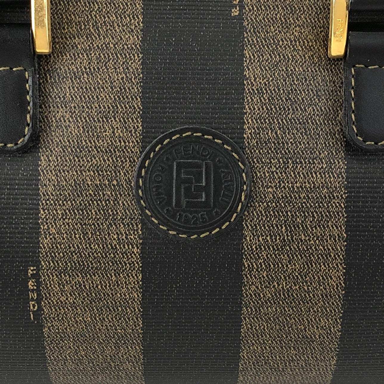FENDI Pecan Logo Handbag Brown Vintage jfx52s