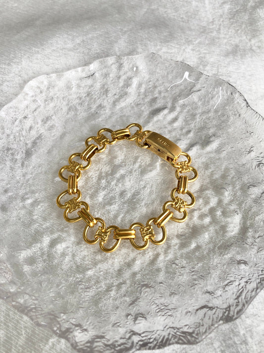 CELINE Horse Bit Bracelet Gold Vintage fpigfr