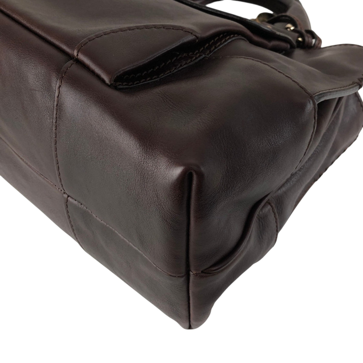 CELINE Horse Carriage Handbag Brown Vintage xsytb4