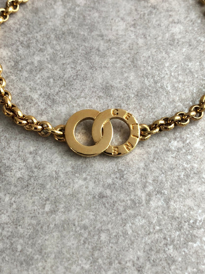 CELINE Circle Logo Bracelet Gold Vintage zwtb5m