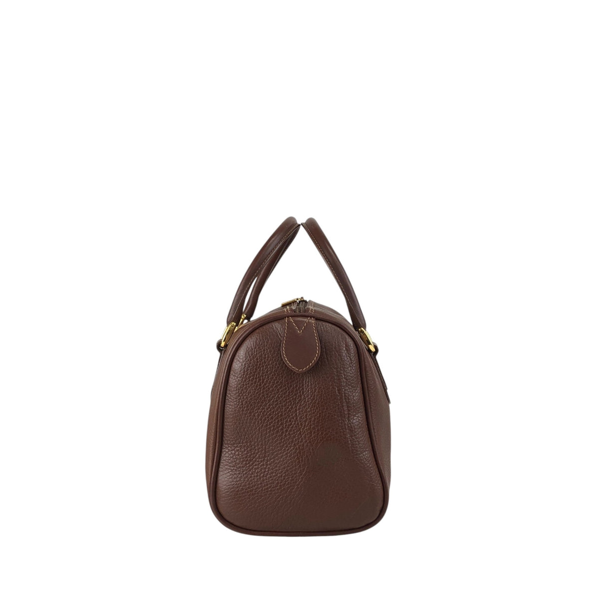 GUCCI Logo Embossed Small Boston bag Handbag Brown Vintage tpnfiv
