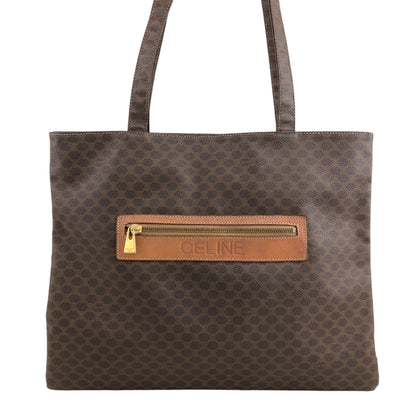 CELINE Macadam Logo Handbag Totebag Brown Vintage idxpny