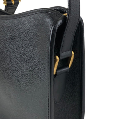 GUCCI Logo Shoulder bag Black Vintage u2u3ar