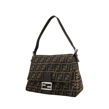 FENDI Zucca Logo Shoulder bag Brown Vintage df4sym