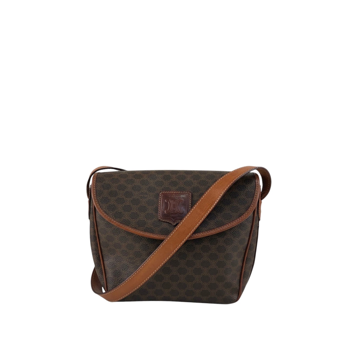 CELINE Macadam Blason Shoulder bag Brown Vintage ug57i6