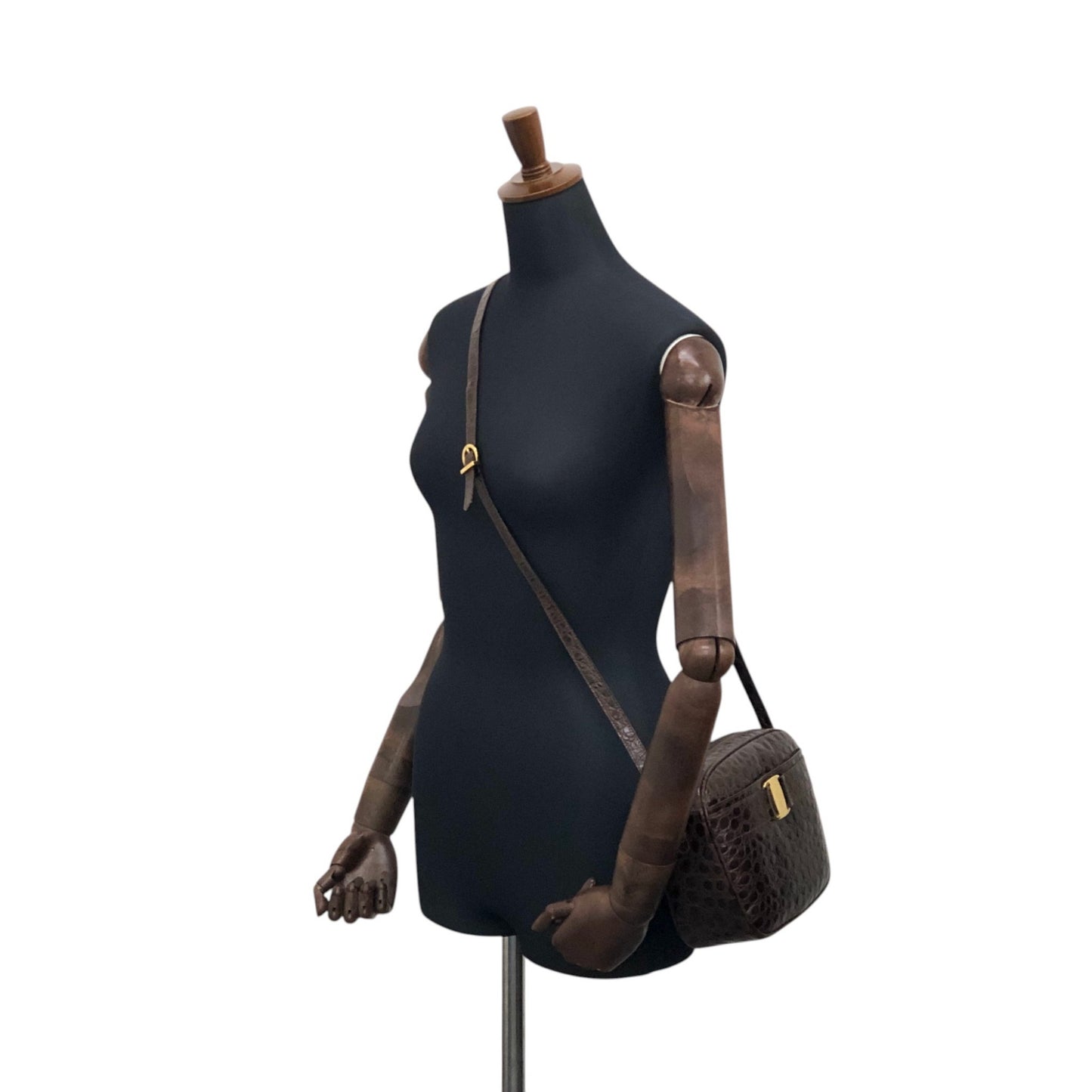 Salvatore Ferragamo Vala Ribbon Shoulder bag Brown Vintage xth3zu