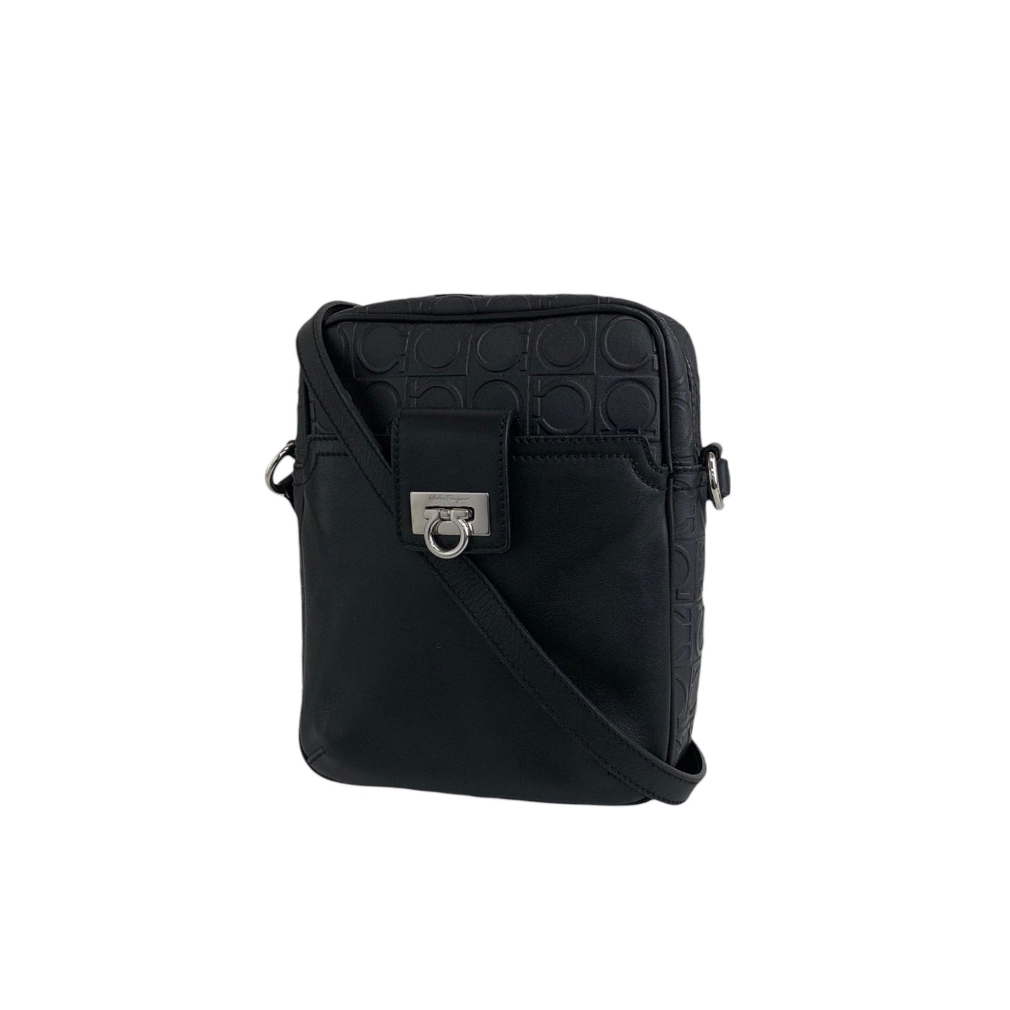 Salvatore Ferragamo Gancini Small Shoulder bag Black Vintage fxkbbr