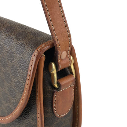CELINE Macadam Blason Shoulder bag Brown Vintage ezwy2j
