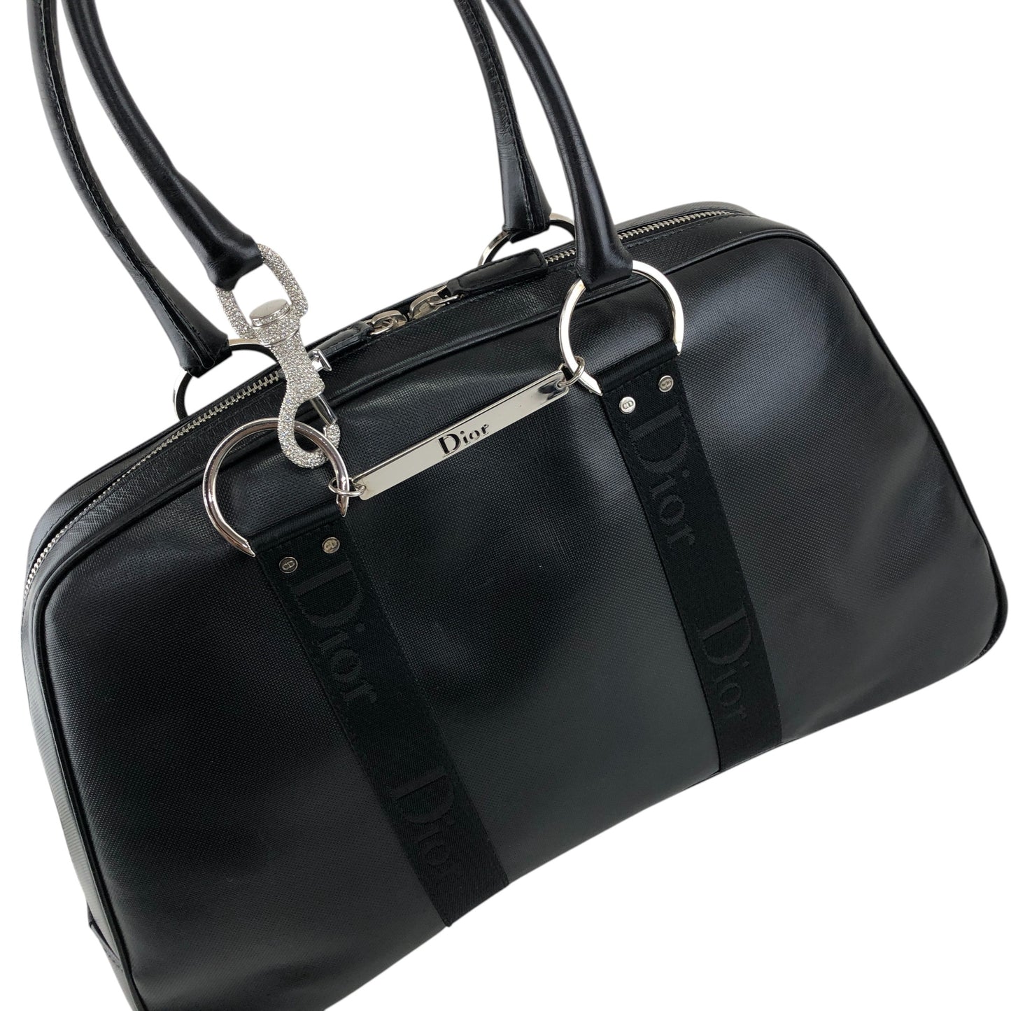 Christian Dior Street Chic Logo Small Boston bag Handbag Black Vintage yt7ssi