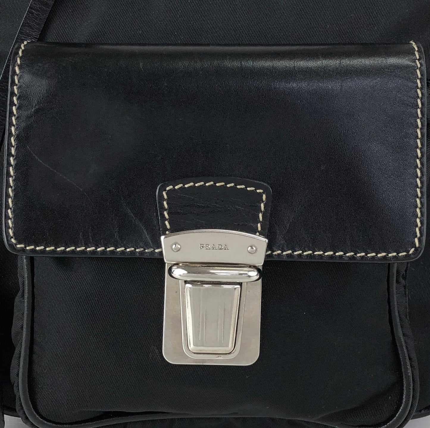 PRADA Triangle Logo Handbag Shoulder bag Black Vintage ntuyze