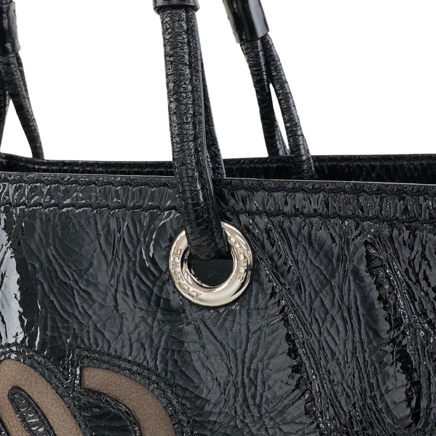 LOEWE Anagram Handbag Totebag Black Vintage n7ecge