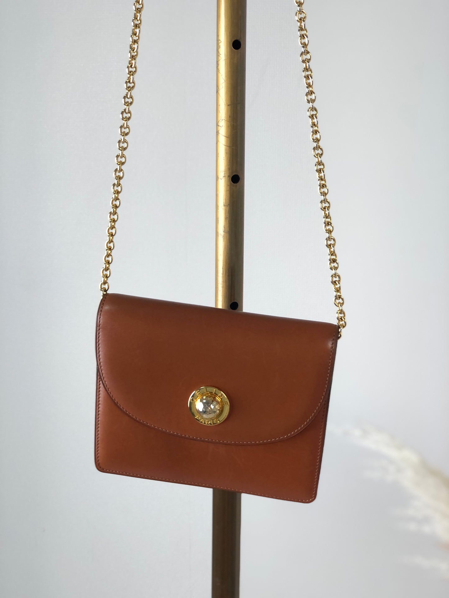 CELINE Starball  Leather Small Chain Shoulder bag Brown Vintage spbb4m