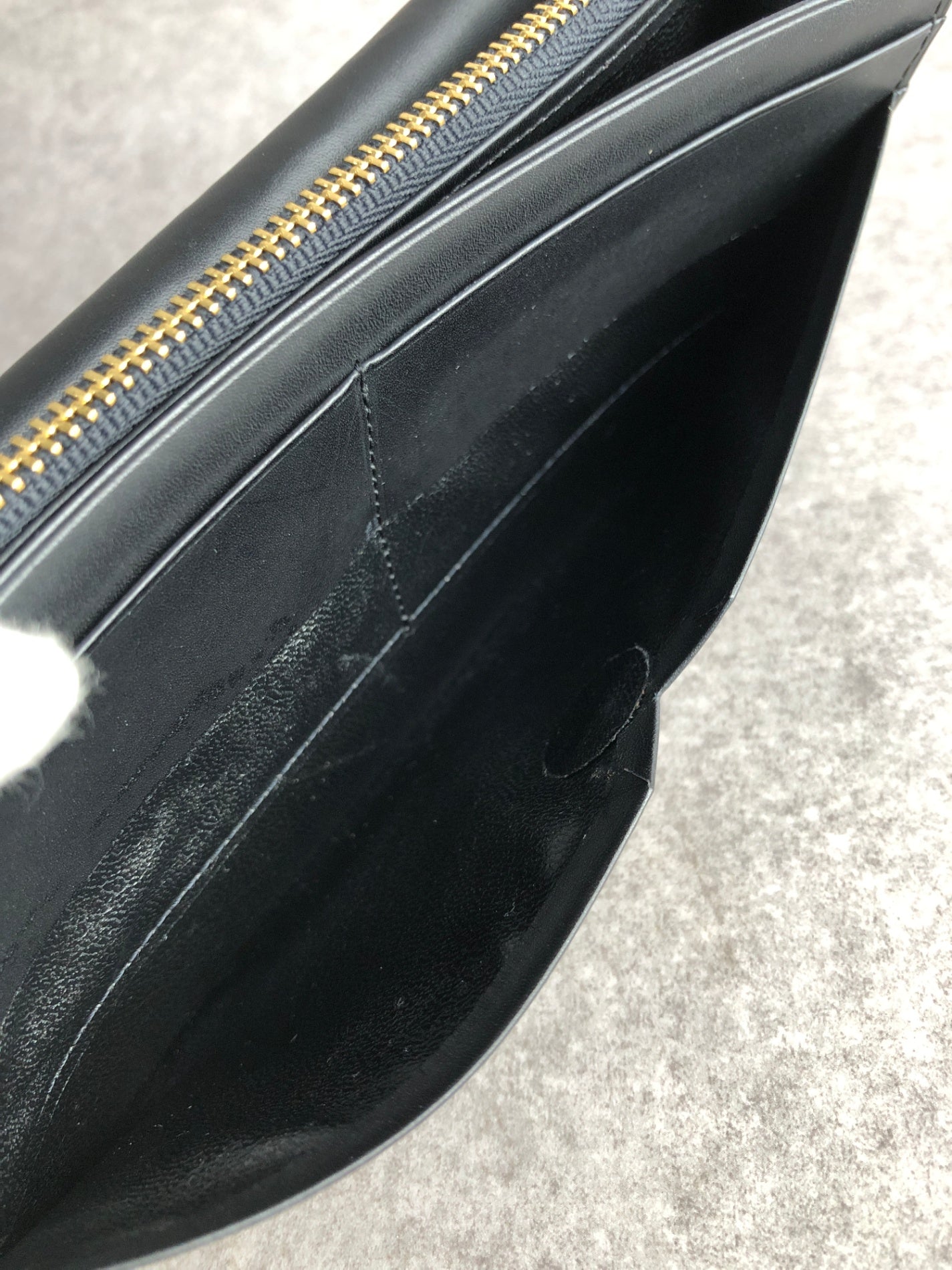 Yves Saint Laurent YSL Logo Long Wallet Black Vintage czyrem