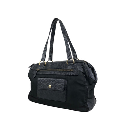 PRADA Triangle Logo Front Pocket Totebag Black Vintage 8vzd5r