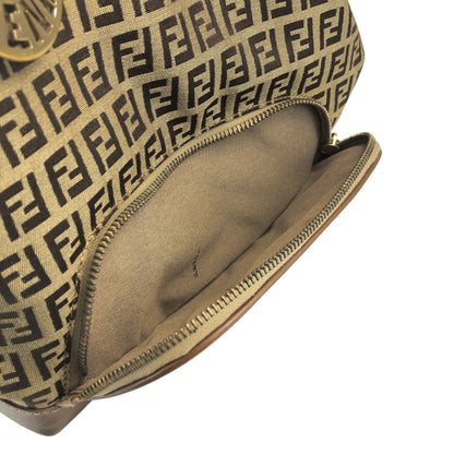 FENDI Zucchino Charm Handbag Brown Vintage 5ackrv